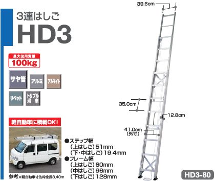 サヤ管構造でかさばらず、ねじれにくいコンパクト収納。トリプル滑車。 サヤ管構造でかさばらず、ねじれにくいコンパクト収納。トリプル滑車。